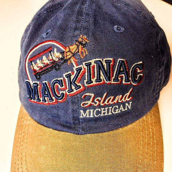 Mackinac Island MI Embroidered Denim Twill Ball Cap by JHats ~ Adj ~ New w/o Tag - Picture 3 of 12